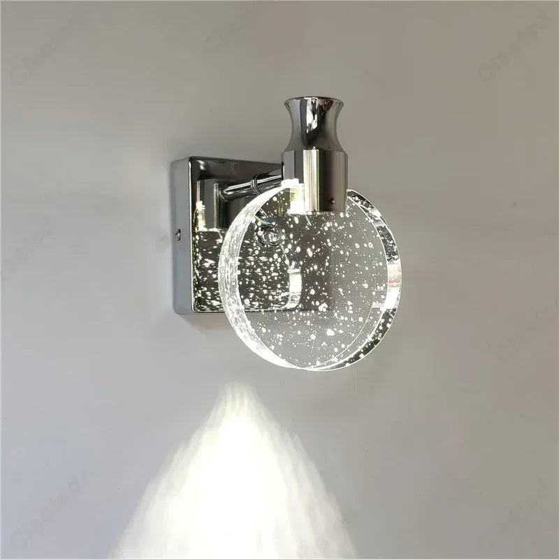 Modern Crystal LED Wall Lamp Indoor Lighting Living Room Bedroom Study
