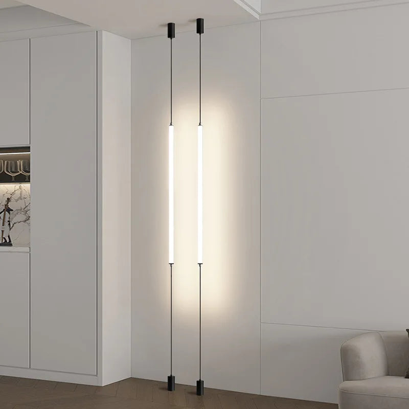 Italian Minimalist Hotel Decor Floor Lamp Designer Background Wall Bedroom Headboard Line Ceiling Light Home Chandelier