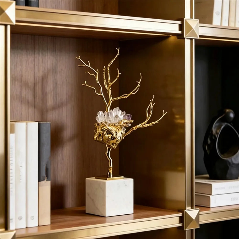 Modern Luxury Crystal Conch Tabletop Ornament for Home Decor