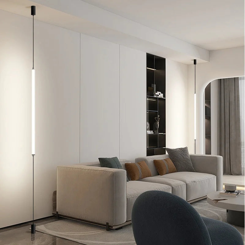 Italian Minimalist Hotel Decor Floor Lamp Designer Background Wall Bedroom Headboard Line Ceiling Light Home Chandelier