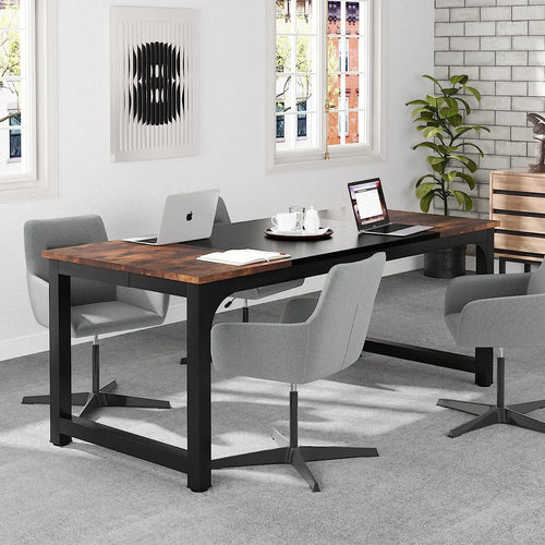 180 cm Large Computer Desk Office Table Study Writing Workstation for Home Office