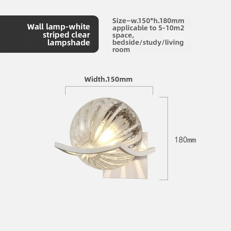 Modern Glass Ball LED Moon Wall Lamp Gold Decoration Light for Bedroom Bedside Hotel Porch