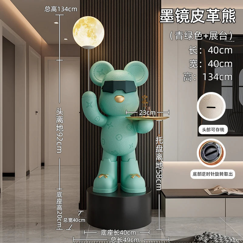 Nordic Resin Bear Floor Statue Figurine for Living Room Decor