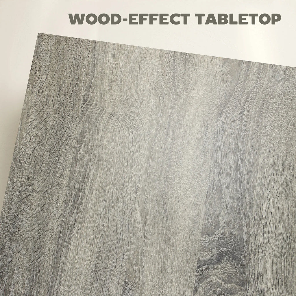 80cm Modern Square Wooden Coffee Table with Gray Wood Grain Finish