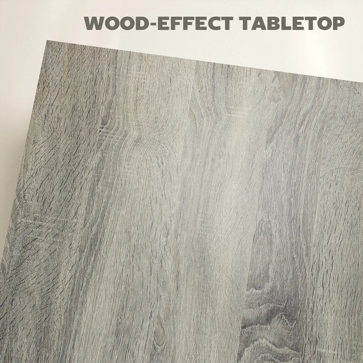 80cm Modern Square Wooden Coffee Table with Gray Wood Grain Finish