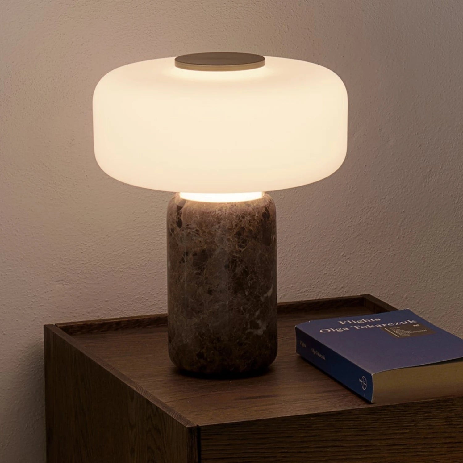Touch Sensor Rechargeable Table Lamp Glass Marble Home Decor