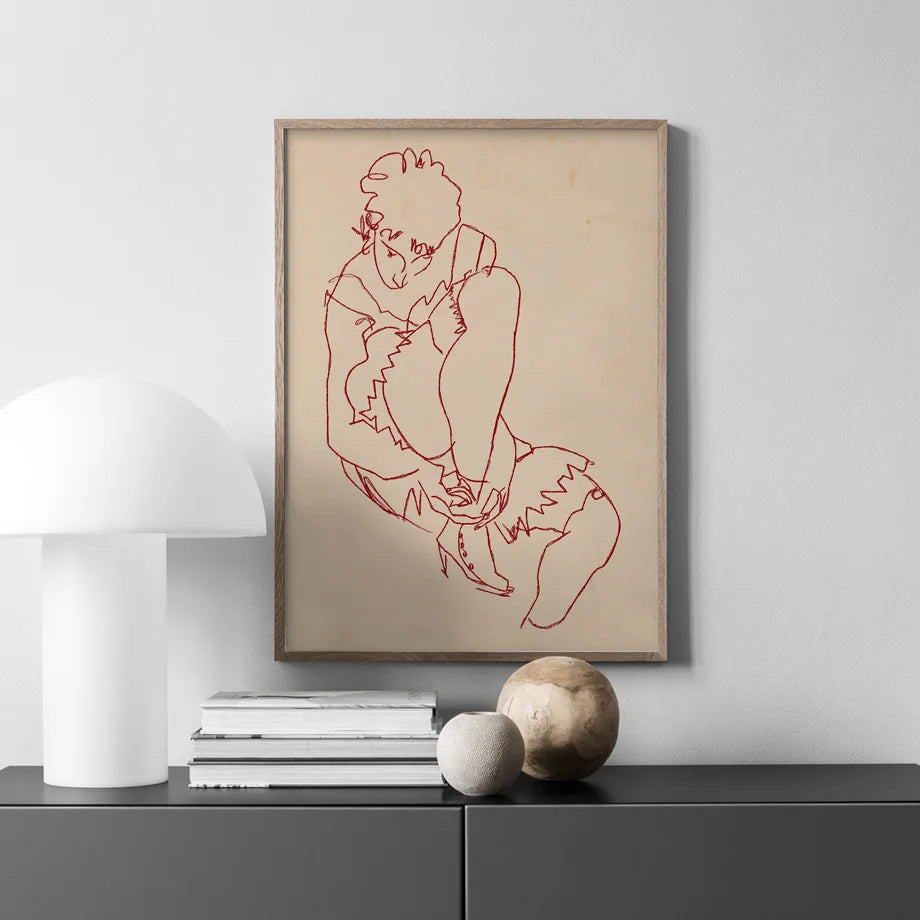 Nordic Abstract Geometric Line Canvas Wall Art Print for Living Room