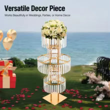 Modern Luxury 5-Tier Acrylic Flower Stand Tabletop Ornament for Wedding Decor