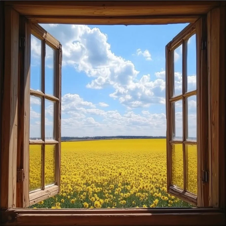 Modern 3D Open Window Landscape Canvas Painting Poster for Home Decor