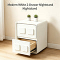 Modern 2-Drawer Nightstand Minimalist Bedside End Table White