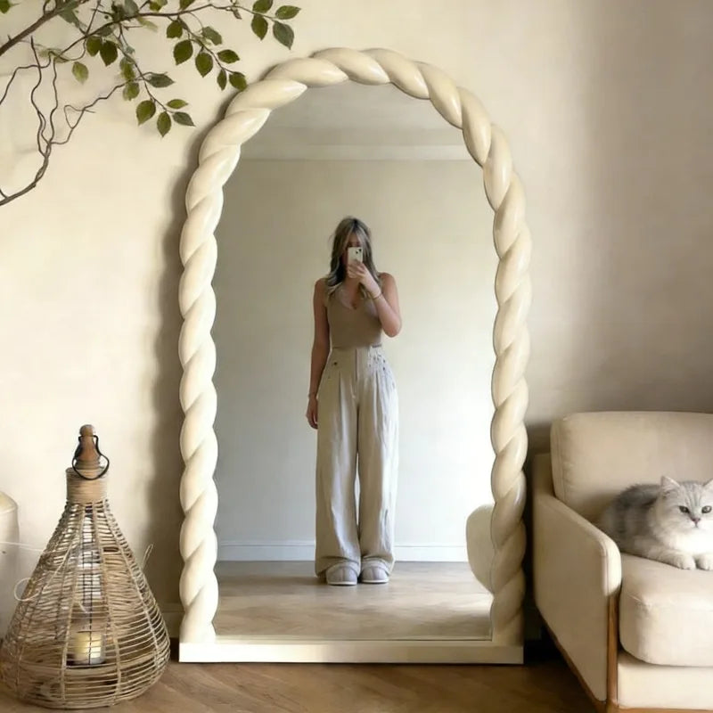 Nordic Luxury Full Length Floor Standing Mirror for Home Decor