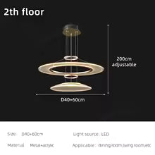 Modern Acrylic Pendant Light for Living Room Dining Table Chandelier LED Hanging Lamp Home Decor Easy Installation
