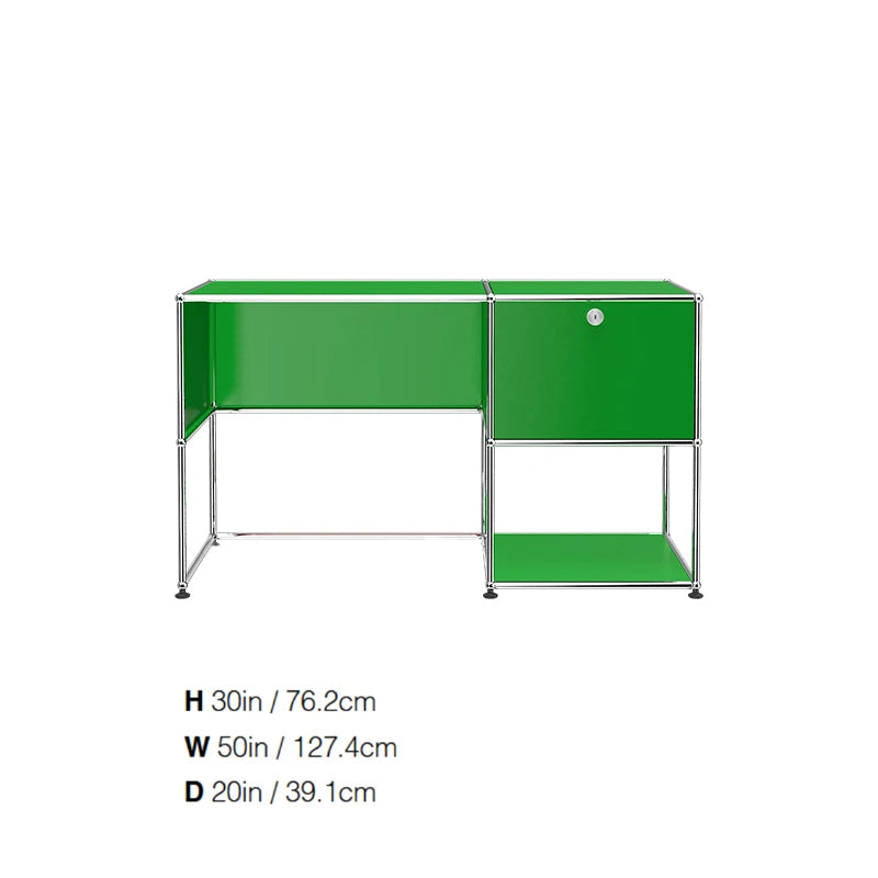 Modern Modular Metal Standing Desk with Storage Cabinet Office Computer Table