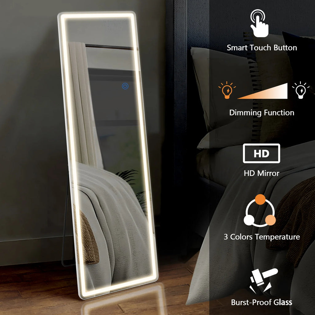 Modern Luxury Full Length Standing Floor Mirror for Home Decor