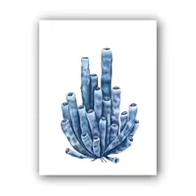 Coastal Blue Coral Watercolor Canvas Painting Poster for Home Decor