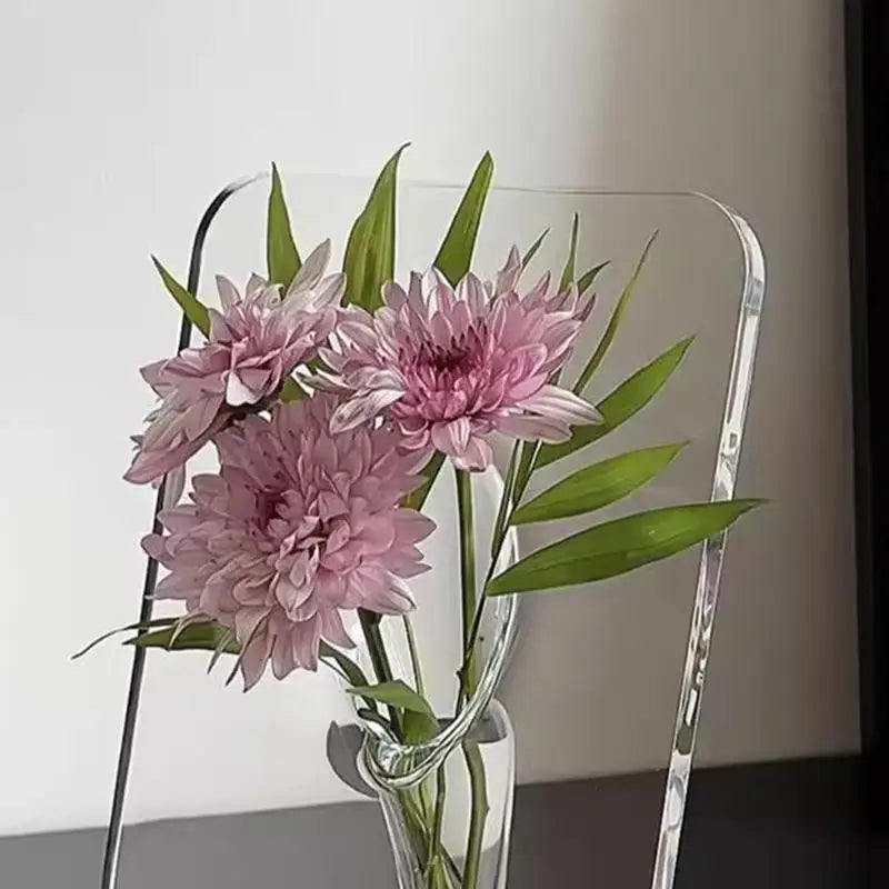 Modern Acrylic Photo Frame Flower Vase for Home Decor