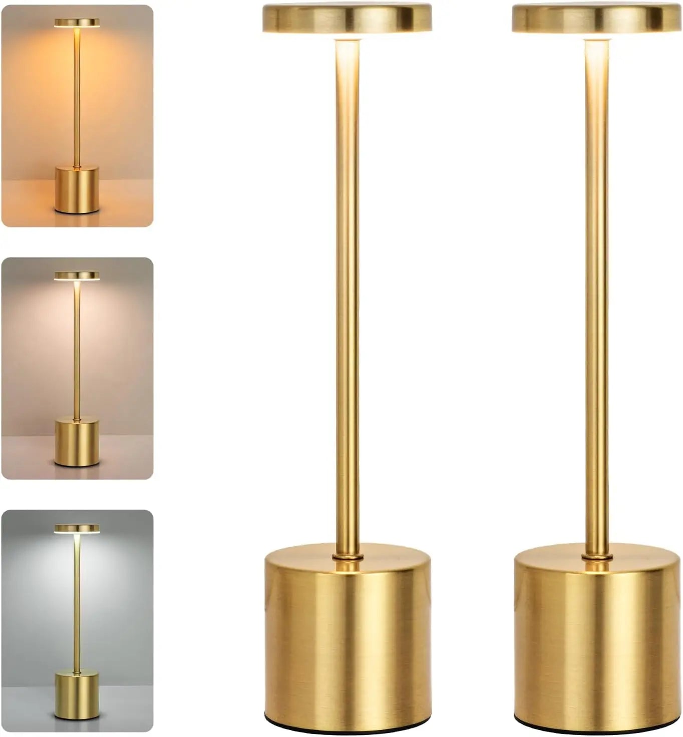 LED Metal Desk Lamp USB Rechargeable Touch Sensor Table Lamp