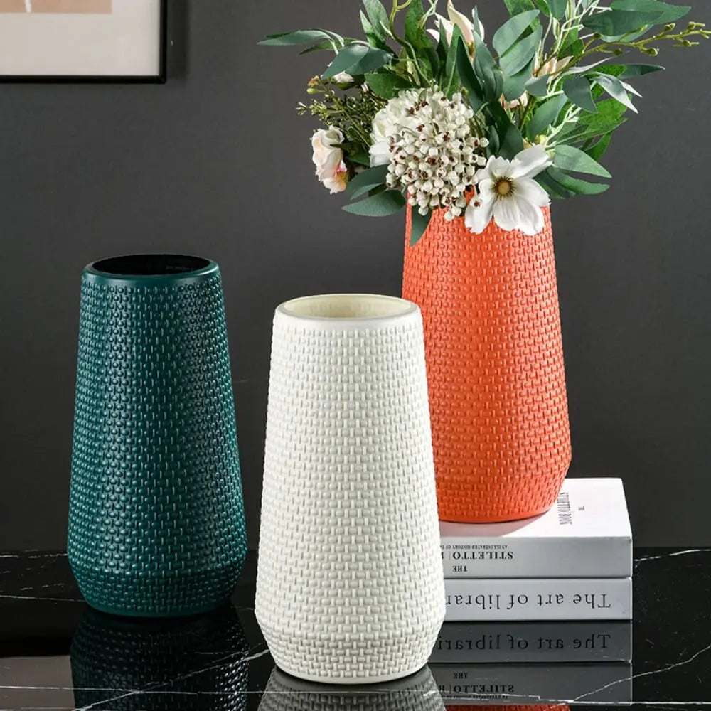 Modern Plastic Flower Vase Tabletop Ornament for Home Decor