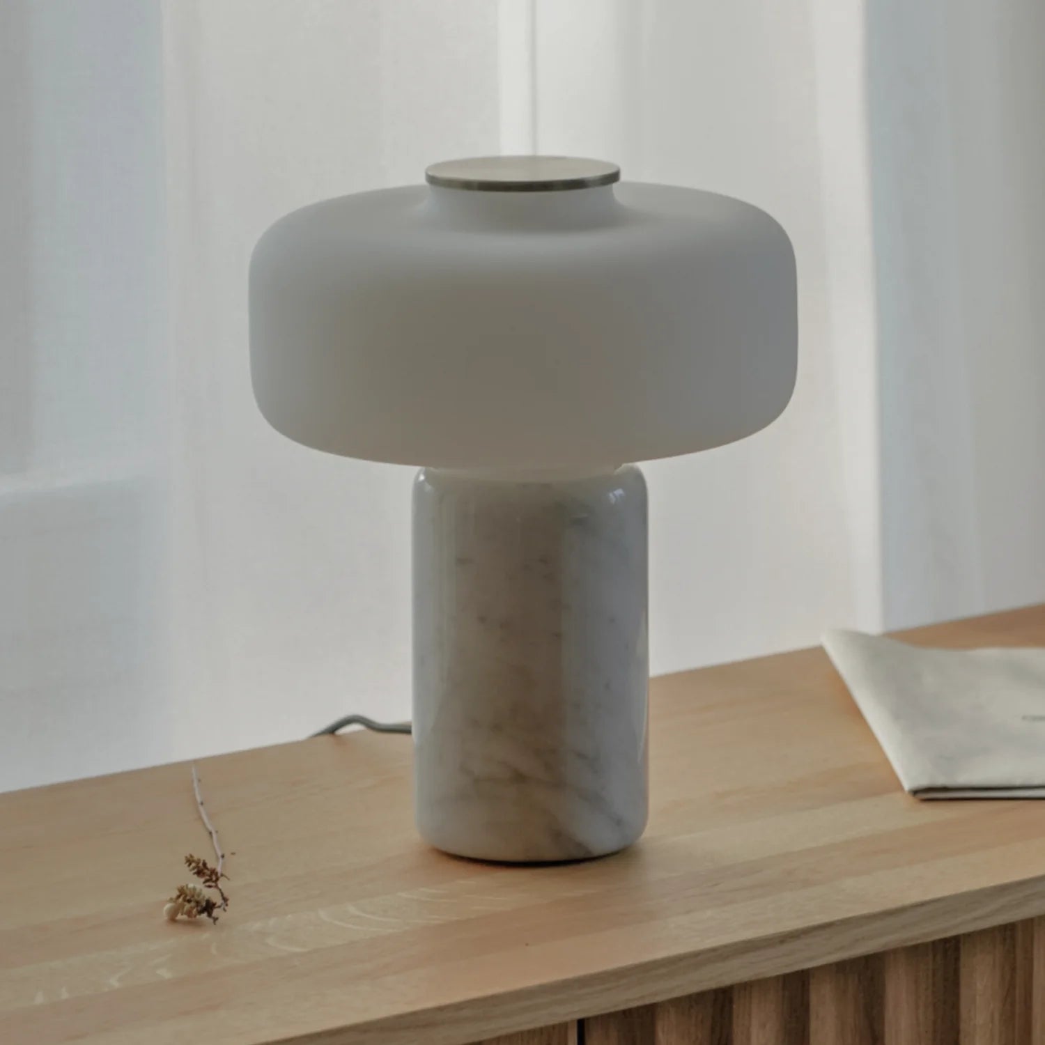 Touch Sensor Rechargeable Table Lamp Glass Marble Home Decor