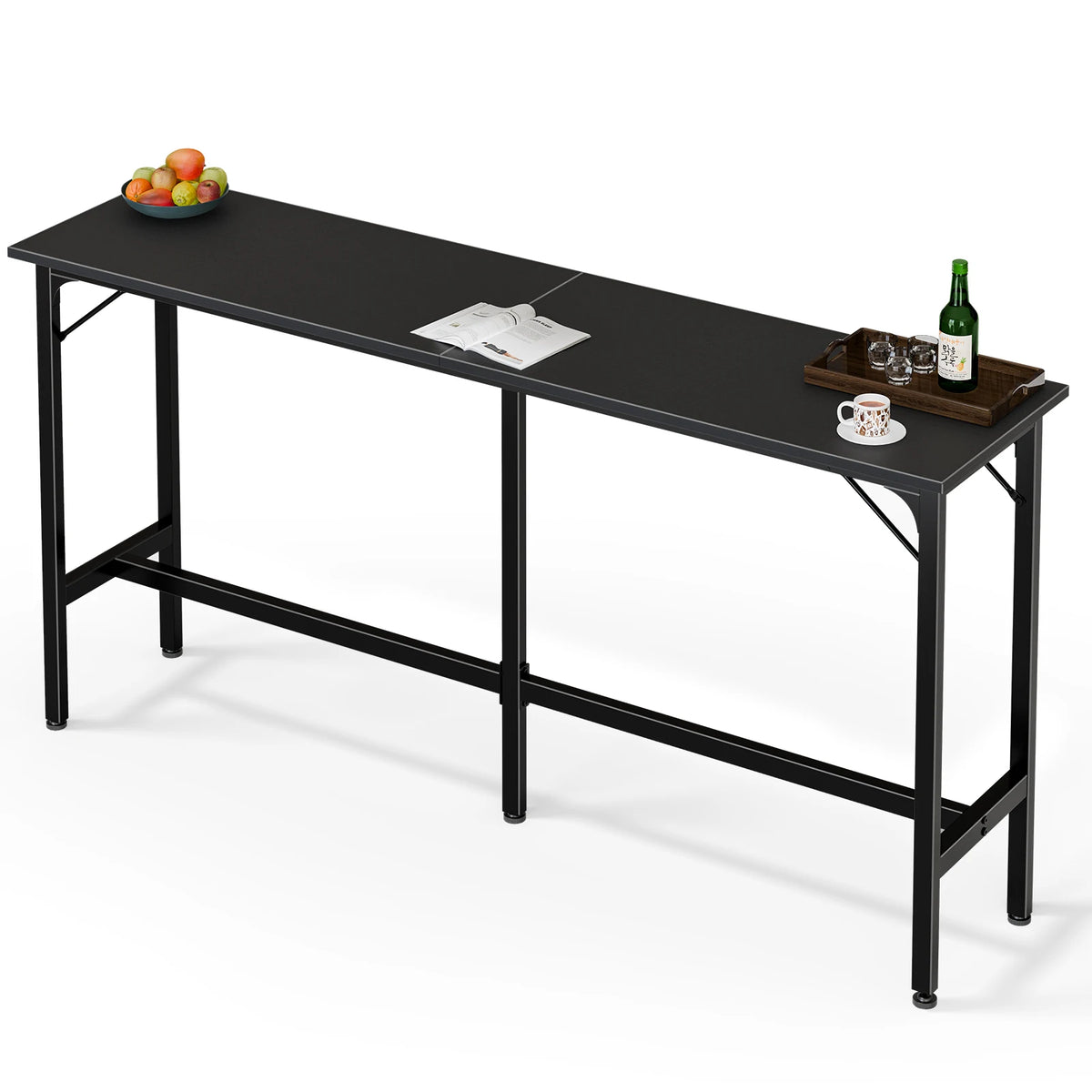 71 Inch Rectangular High Top Coffee Table Counter Height Bar Table Side Table Standing Desk Dining Table