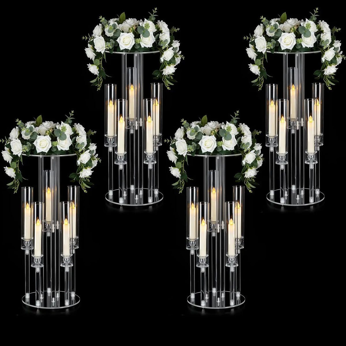 Modern Luxury Acrylic 5 Arm Candelabra for Tabletop Decor