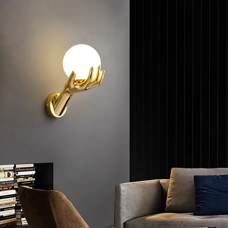 Modern Resin Glass LED Wall Lamp Indoor Decorative Lighting Living Room Study Corridor Bedside