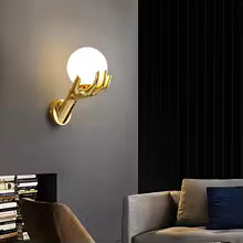 Modern Resin Glass LED Wall Lamp Indoor Decorative Lighting Living Room Study Corridor Bedside