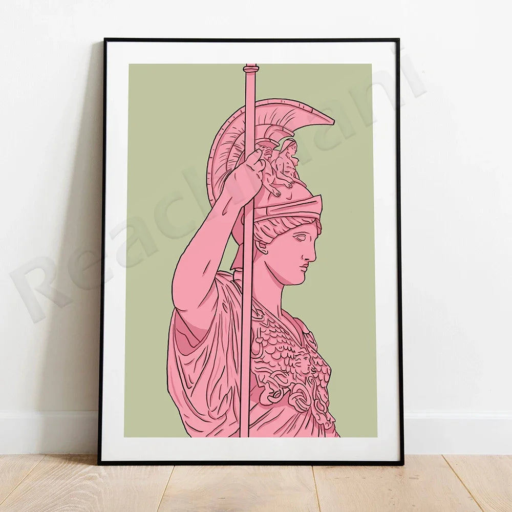 Retro Greek Goddess Canvas Painting Poster for Home Decor