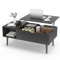 100 x 50 cm Wood Lift Top Coffee Table with Adjustable Storage Shelf