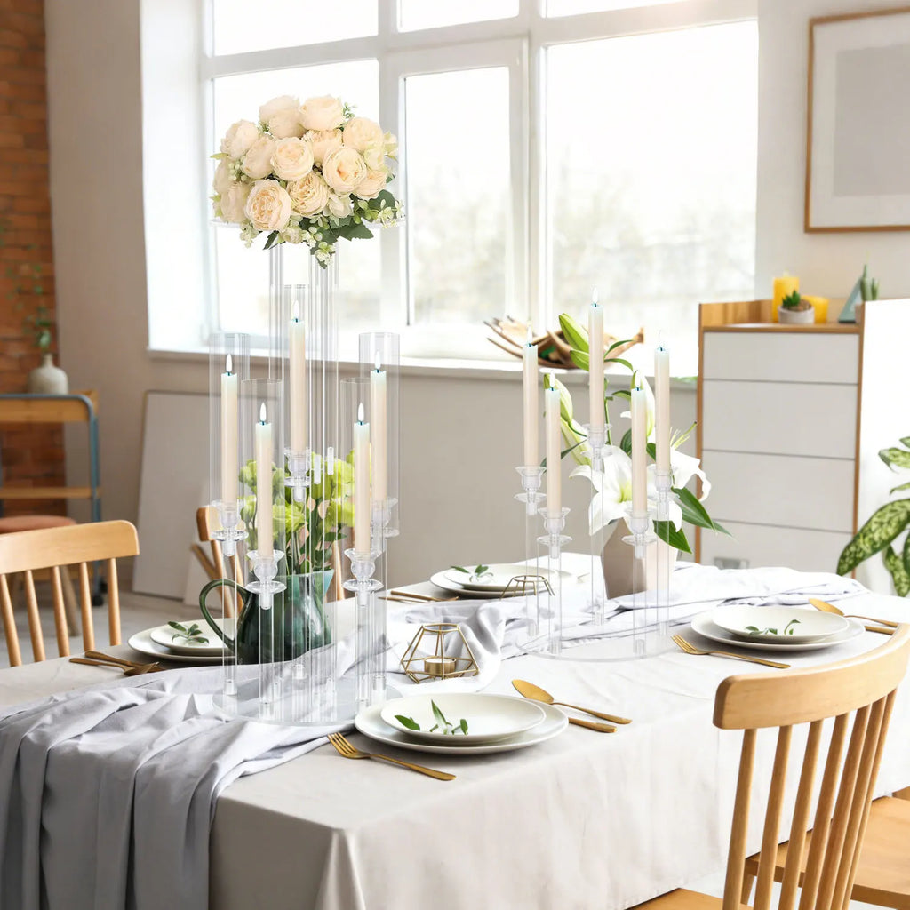 Modern Luxury Acrylic 5 Arm Candelabra for Tabletop Decor