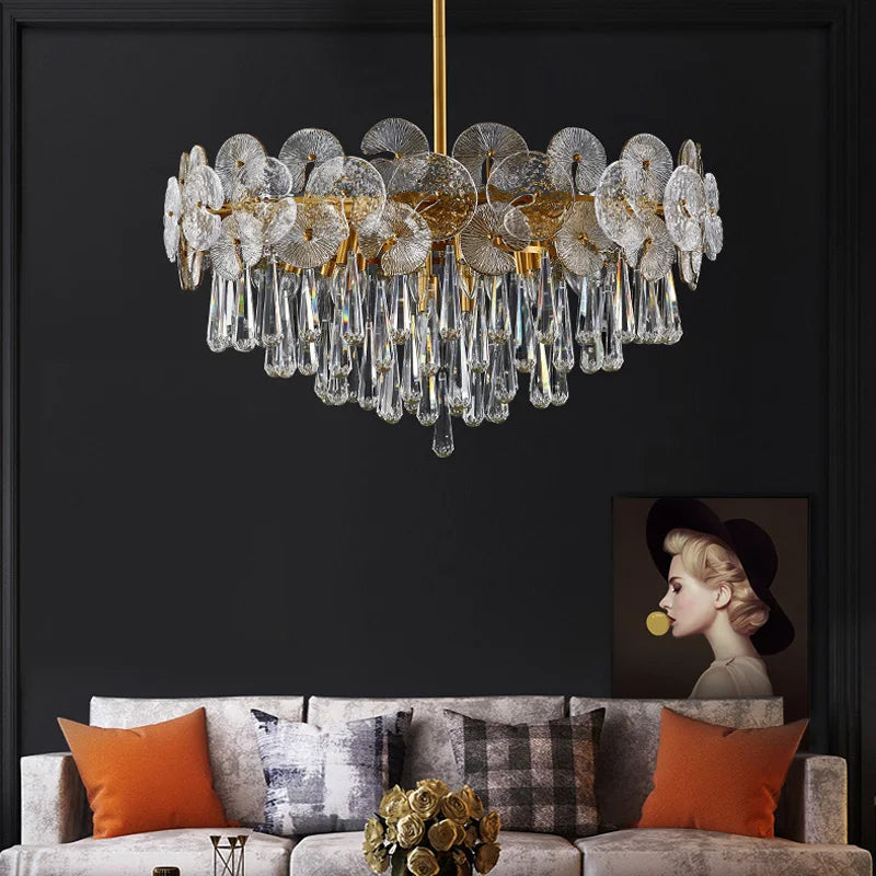 Modern Crystal LED Pendant Chandelier for Living Room Dining Room