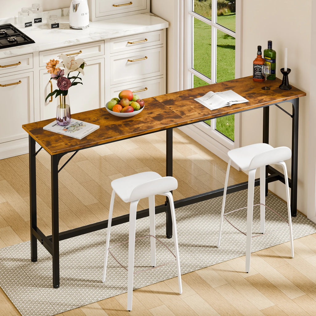 71 Inch Rectangular High Top Coffee Table Counter Height Bar Table Side Table Standing Desk Dining Table