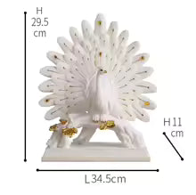 Vintage Sandstone Peacock Sculpture Tabletop Figurine for Home Decor