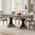 180.3cm Dining Table with 2 Drawers Industrial Rectangular Kitchen Table