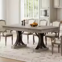 180.3cm Dining Table with 2 Drawers Industrial Rectangular Kitchen Table