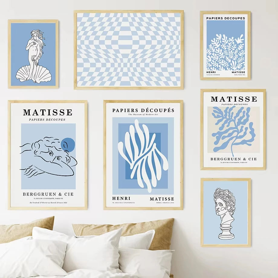 Abstract Matisse Coral Leaf Canvas Painting Poster for Home Decor
