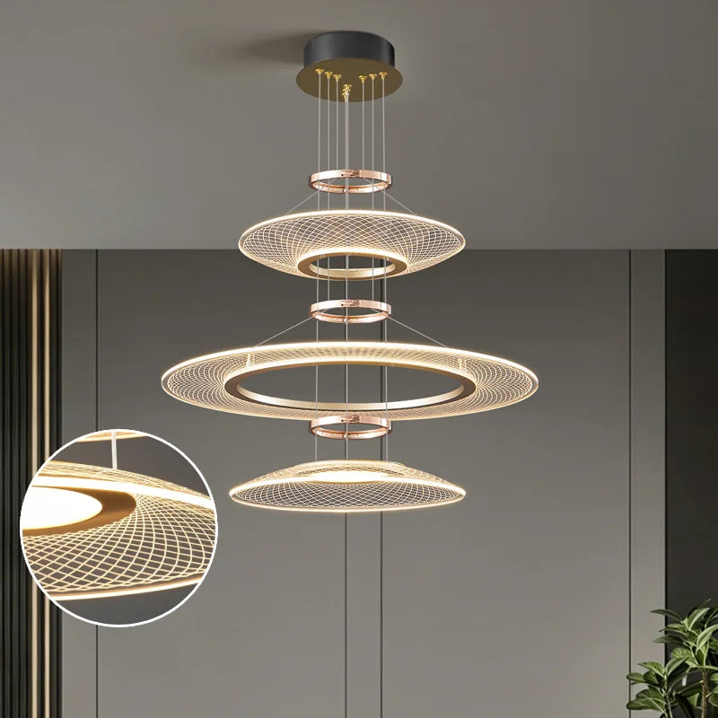 Modern Acrylic Pendant Light for Living Room Dining Table Chandelier LED Hanging Lamp Home Decor Easy Installation