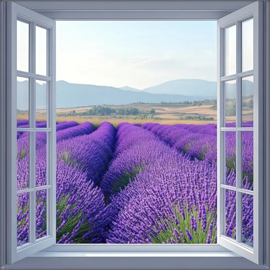 Modern 3D Open Window Landscape Canvas Painting Poster for Home Decor