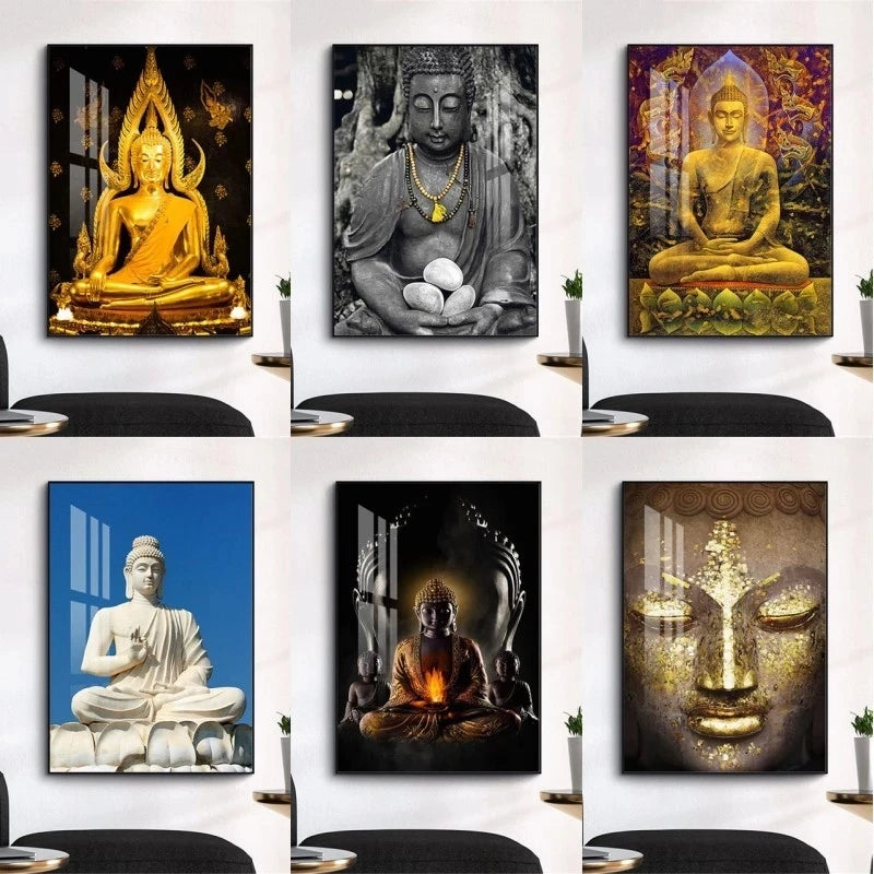 Modern Buddha Canvas Painting Poster for Home Decor