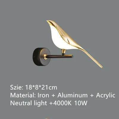 Nordic Magpie Bird Modern LED Lamp Dimmable Remote Control
