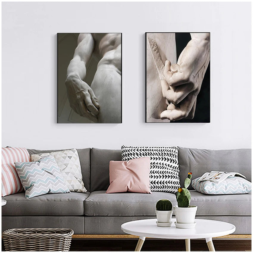 Modern Michelangelo David Sculpture Canvas Painting Poster for Home Decor