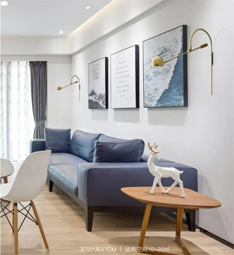 Modern Rotatable Long Arm Floor Lamp Living Room Bedroom Study Wall Light