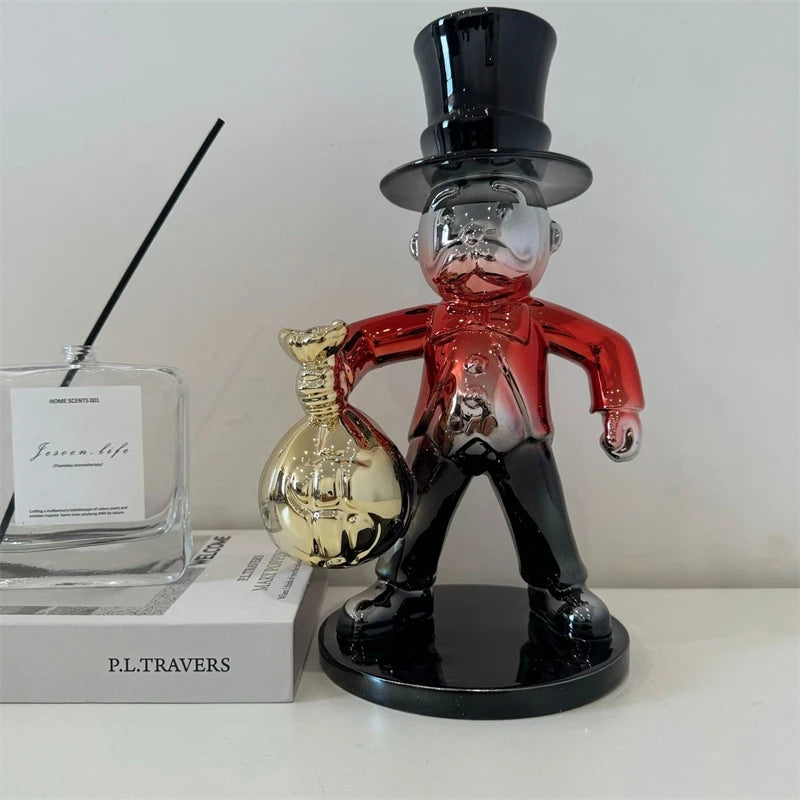 Modern Electroplated Resin Sculpture Tabletop Figurine for Living Room Decor