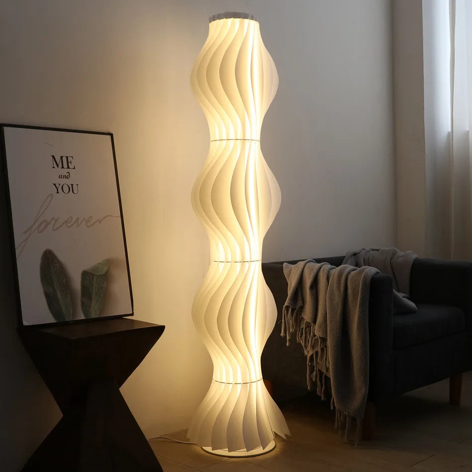 Modern White LED Floor Lamp Dimmable for Living Room Bedroom