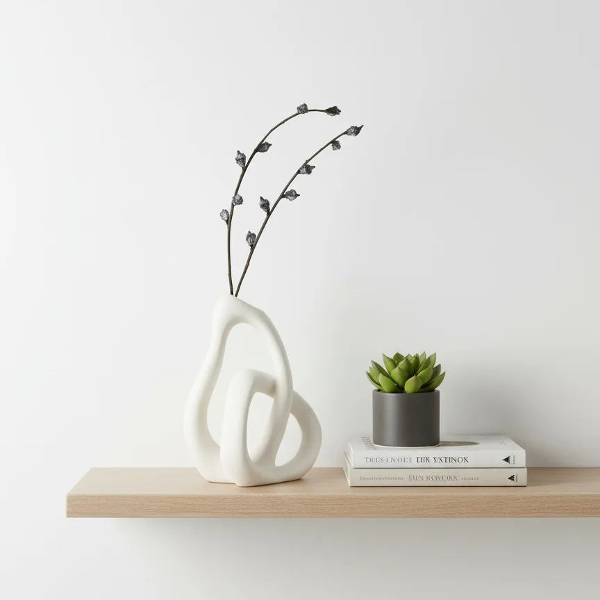 Modern Abstract Nordic Ceramic Flower Vase for Tabletop Decor