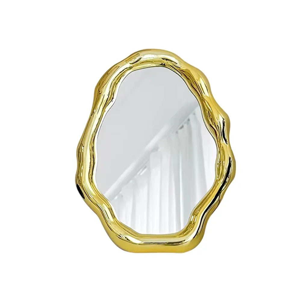 Modern Irregular Cloud Folding Desktop Vanity Mirror for Home Decor