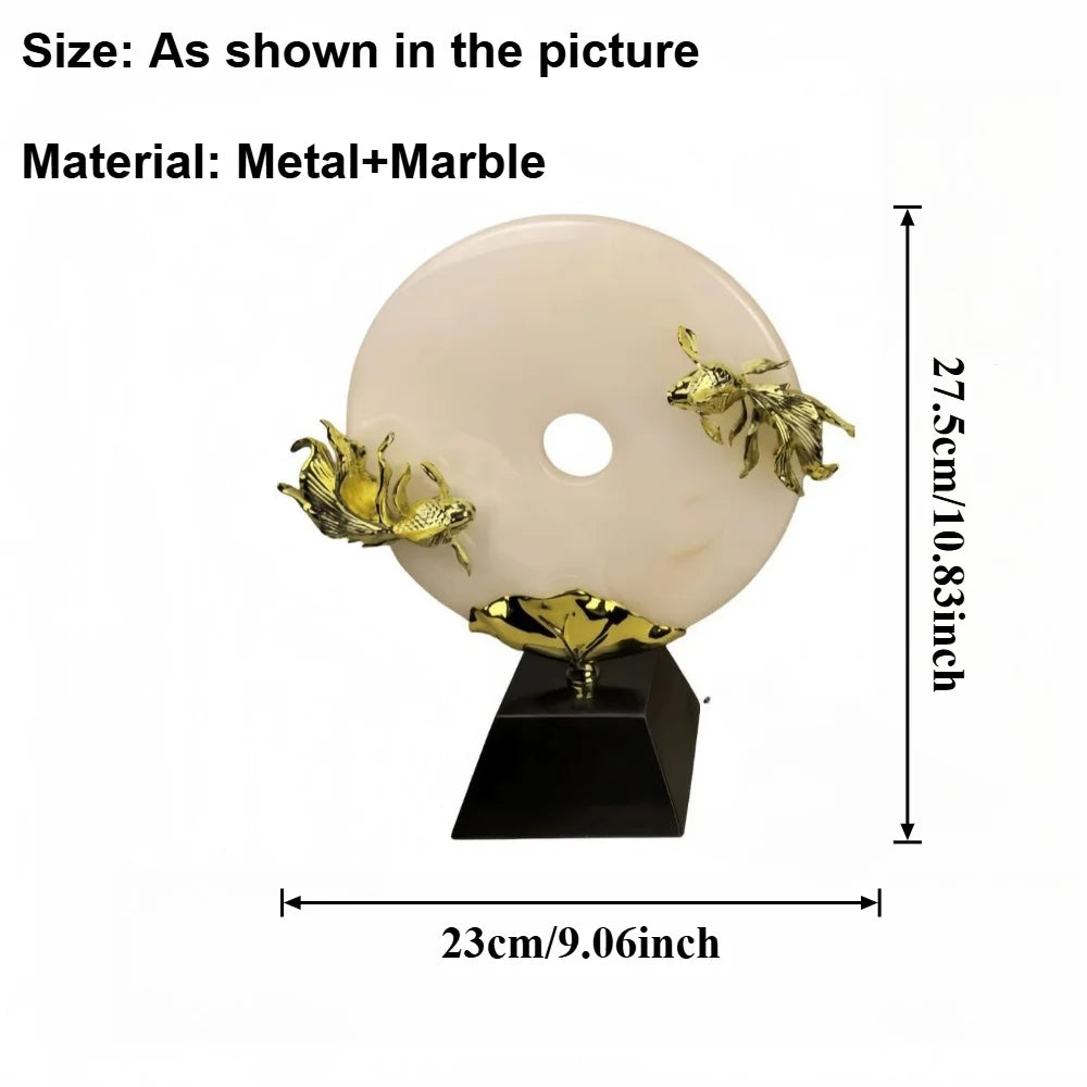 Modern Jade Donut Sculpture Tabletop Figurine for Home Decor
