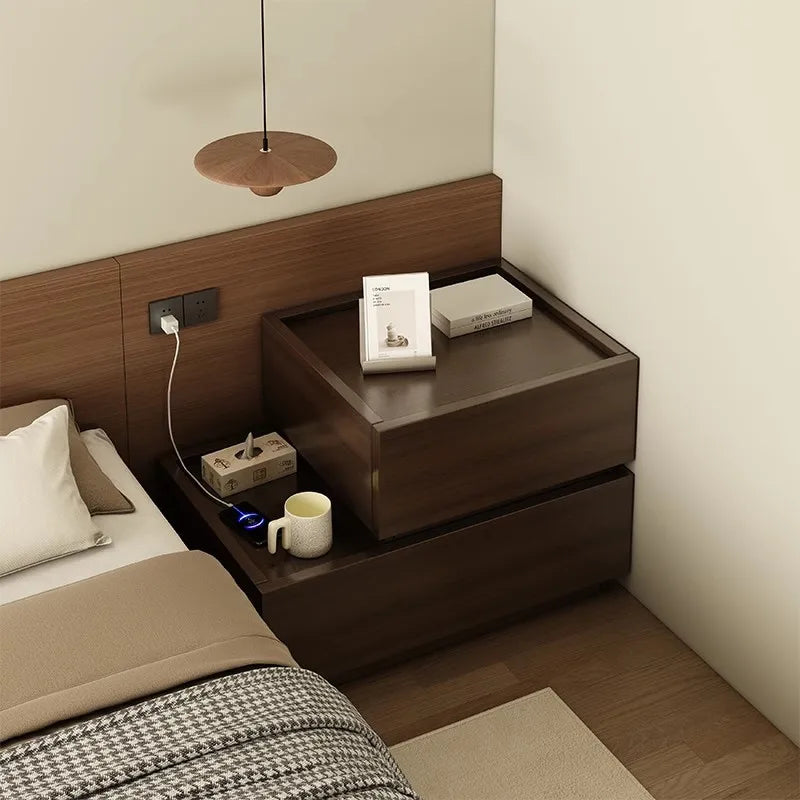 Modern Bedside Table with Storage Free Combination Nightstand Accent Cabinet for Bedroom