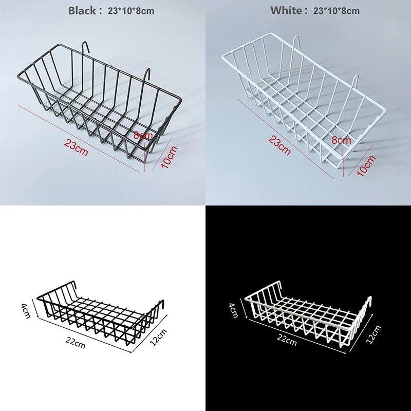 Modern Nordic Iron Grid Storage Basket Hanging Rack for Home Decor