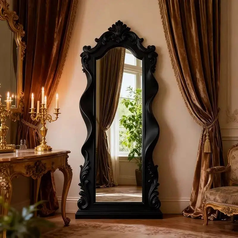 Vintage Nordic Luxury Full Length Floor Standing Mirror for Home Decor